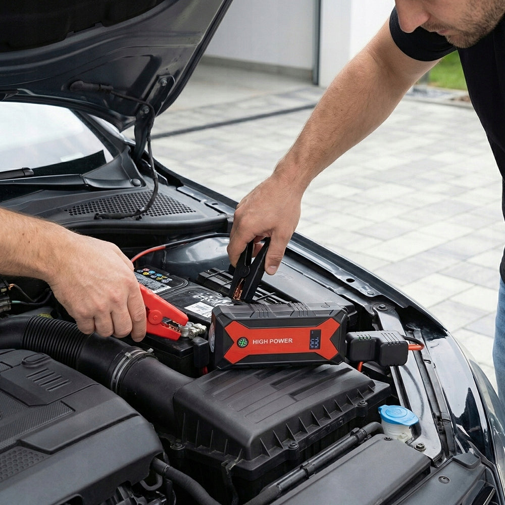 BOOSTER STARTER 4000A START POWERBANK 12V FOR CAR PETROL DIESEL POWERFUL Battery capacity 8000 mAh