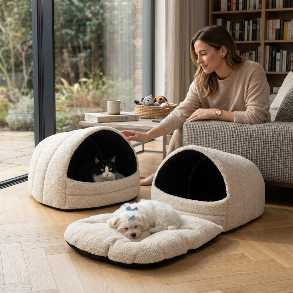 BOOTH COTTAGE CAT DOG BED 3 MINK BOULCE YORK Manufacturer code BUD-3-SZ-BEŻ-BARANEK