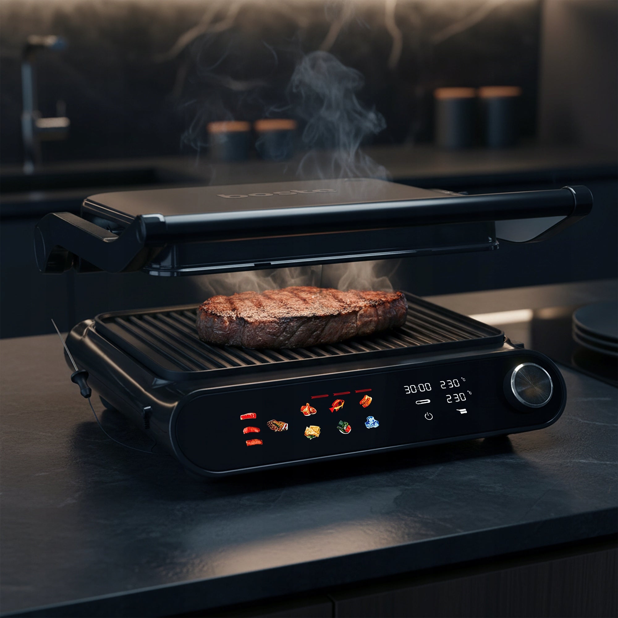 BOSTE ELECTRIC GRILL CONTACT TOASTER HIGH POWER 2200W FOLDING PROBE Brand Boste