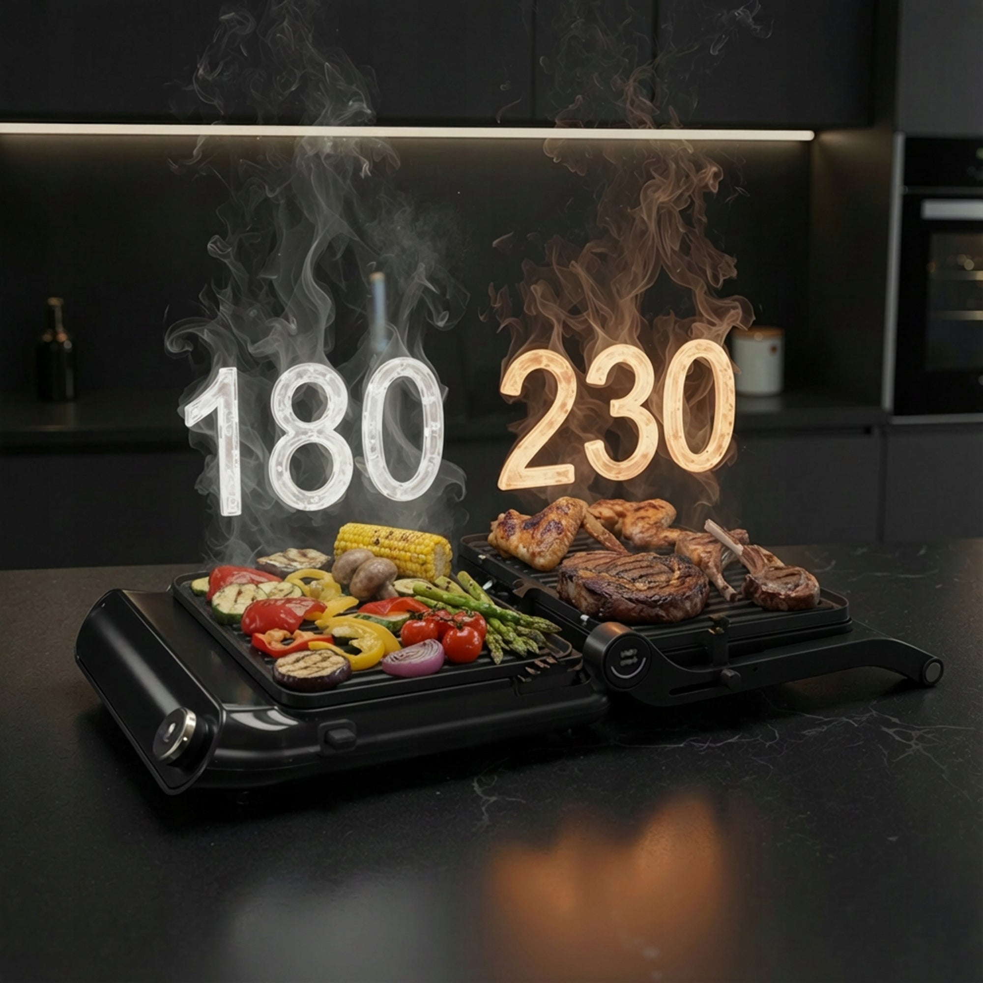 BOSTE ELECTRIC GRILL CONTACT TOASTER HIGH POWER 2200W FOLDING PROBE Model Grilluxe T600