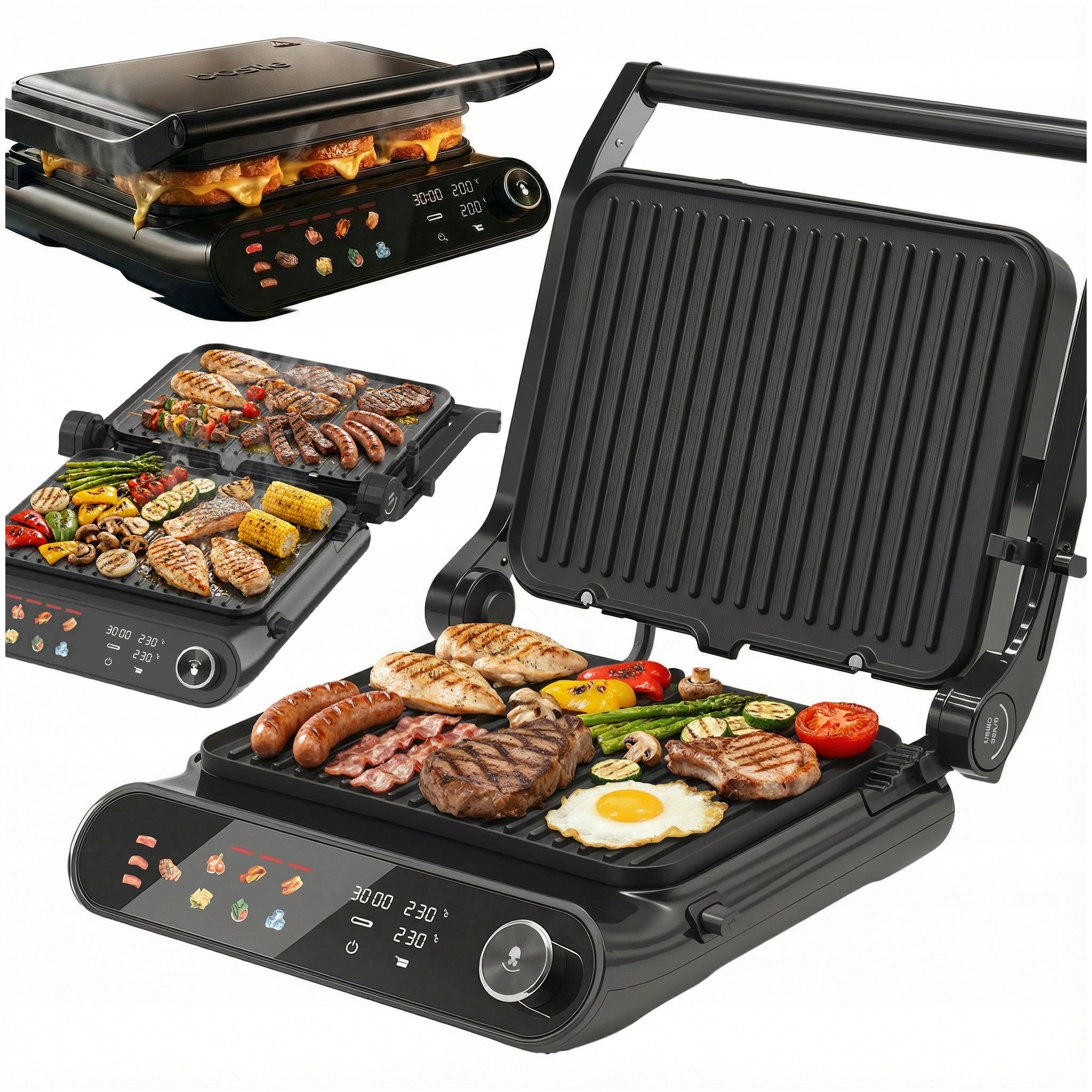BOSTE ELECTRIC GRILL CONTACT TOASTER HIGH POWER 2200W FOLDING PROBE