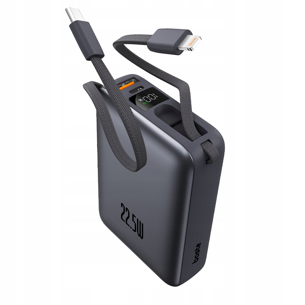BOSTE POWER BANK 20000MAH 22.5W WITH BUILT-IN USB-C LIGHTNING PD QC CABLES