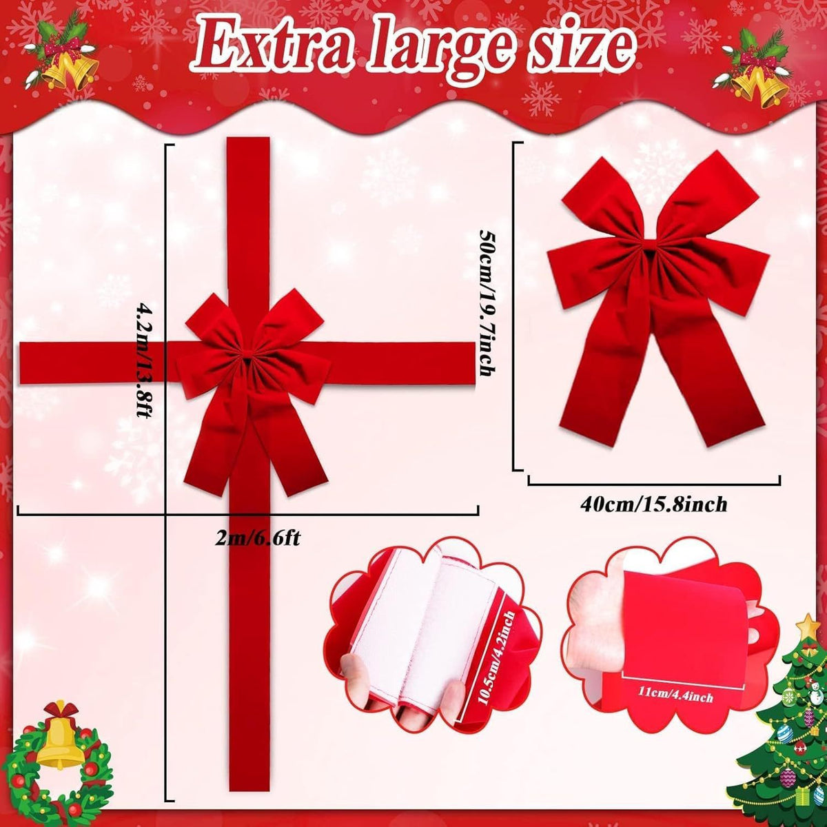 BOW for door fireplace ribbon for Christmas wardrobe large decorations Manufacturer code 250214047