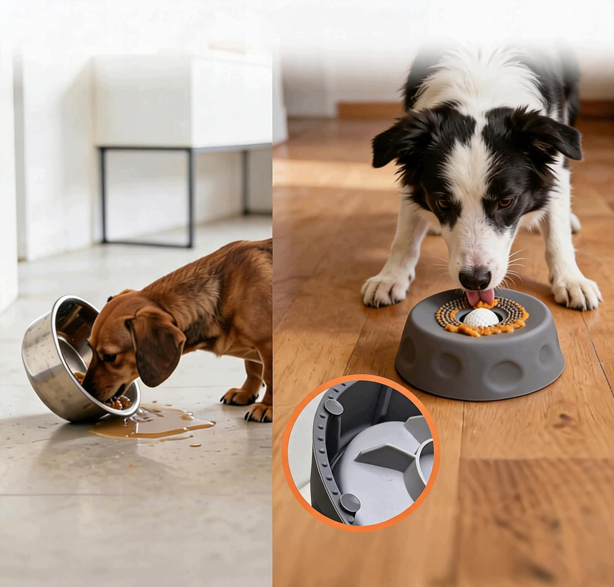 BOWL SLOWING DOWN FUN FEEDER NON-SLIP ANTI-SLIP DECENT FOR CAT DOG Packaging status original
