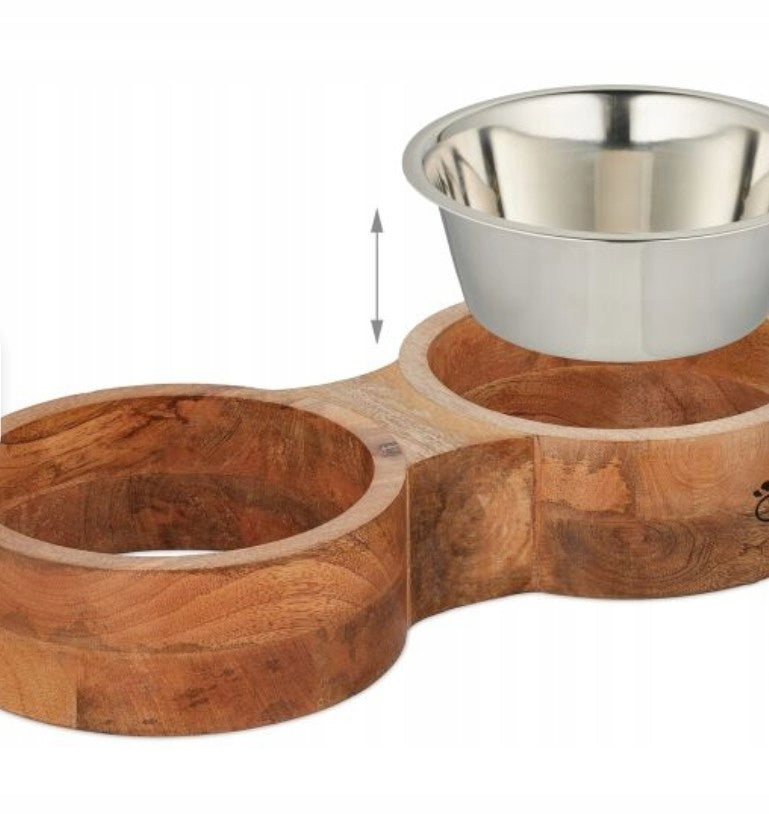 BOWLS ON WOODEN DOG STAND metal 2pcs x 2,2 l for water feed Manufacturer code 10047420