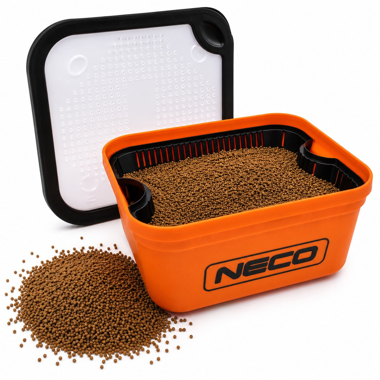BOX CONTAINER NECO FOR SOAKING PELLETS WITH STRAINER 1,7L method feeder