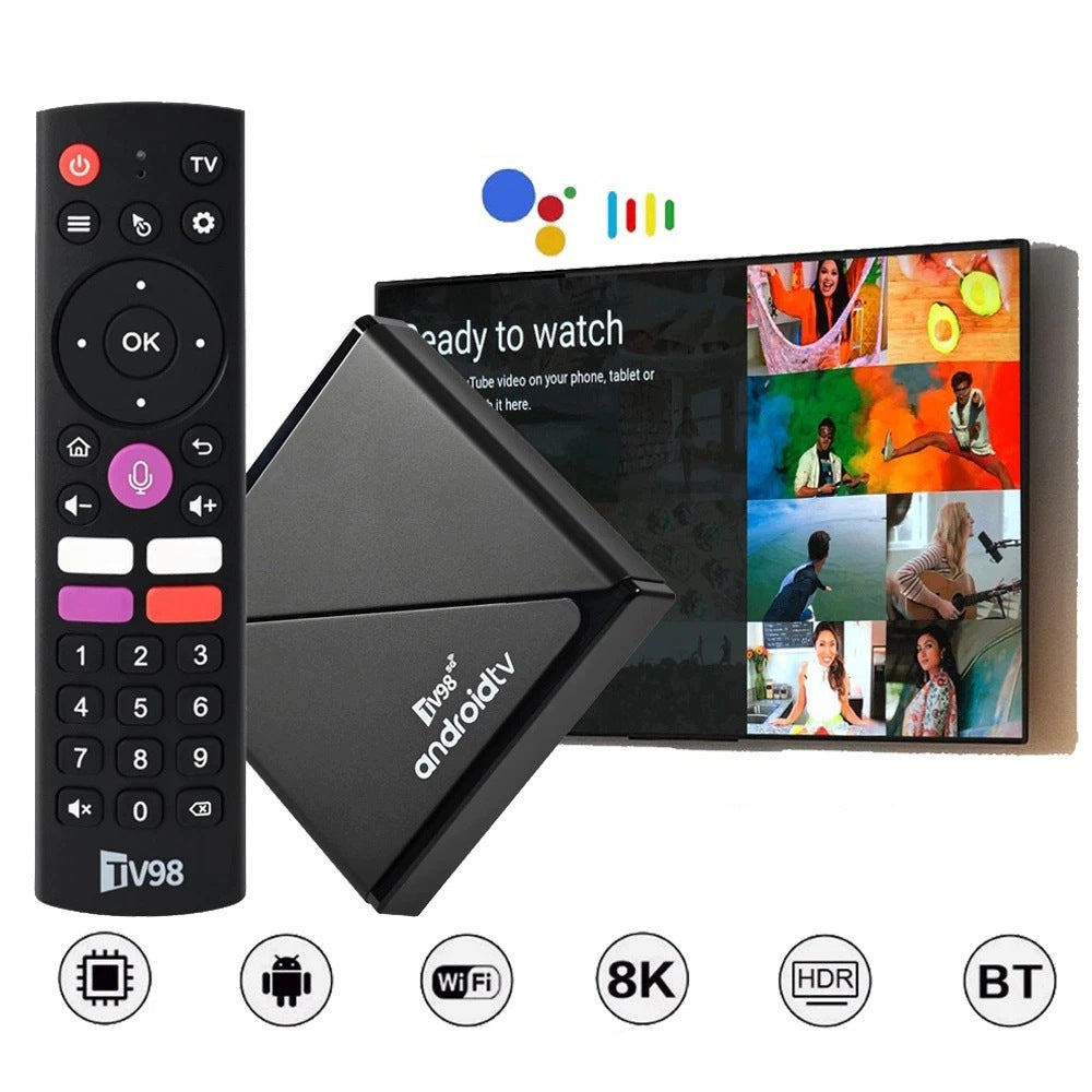 BOX TV 8K ANDROID 14 WIFI BLUETOOTH MEDIA PLAYER, 16GB ROM Packaging status original