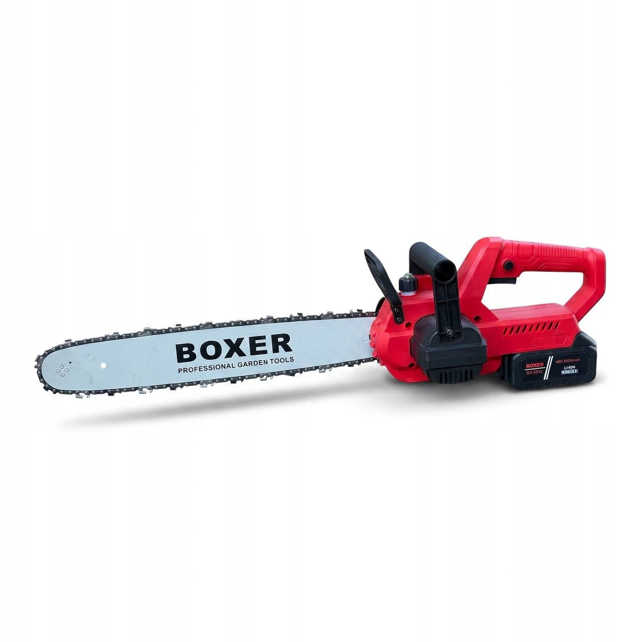 BOXER 1850W Cordless Chainsaw - 16" and 12" 5000 mAh guides Power supply rechargeable battery