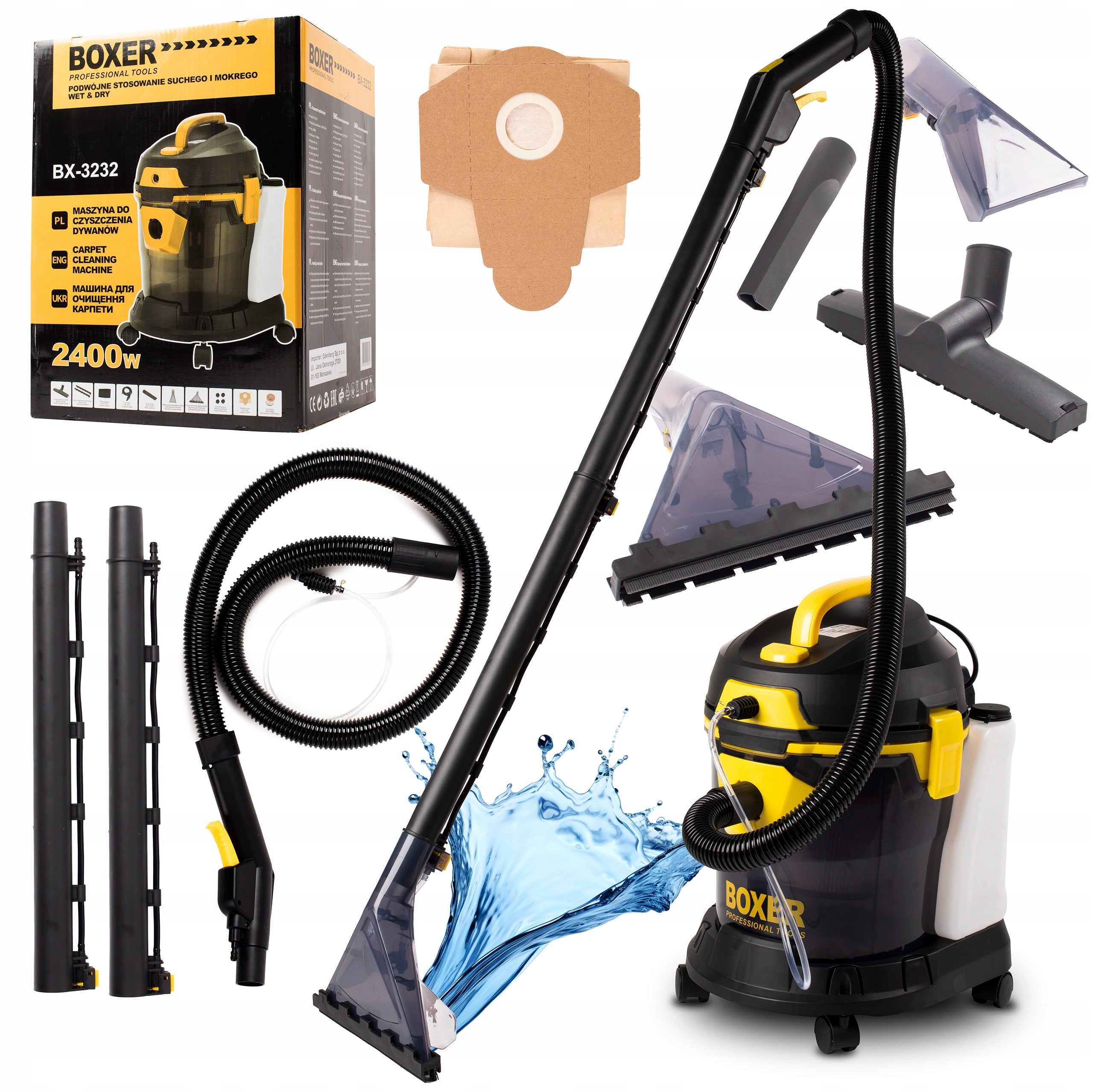 BOXER 2400W WASHING VACUUM CLEANER FOR CARPET UPHOLSTERY NARROW SUCTION CUP STRONG