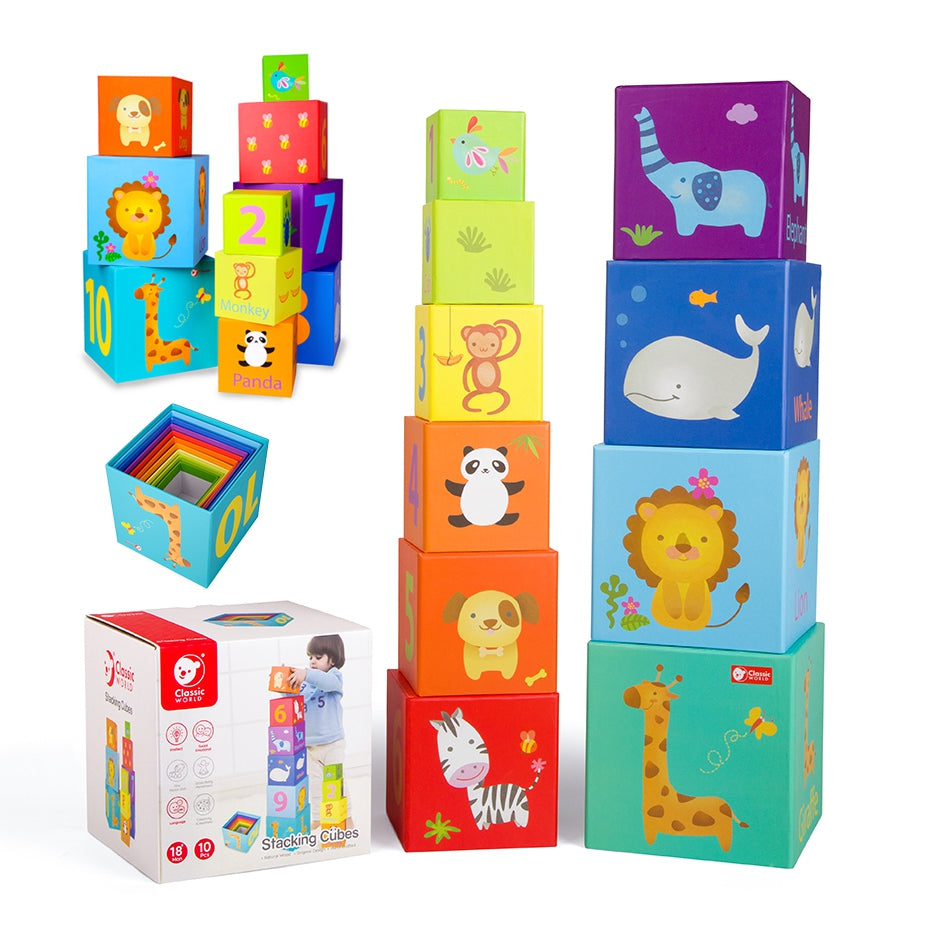 BOXES BLOCKS PUZZLE TOWER PYRAMID FOR CHILDREN EDUCATIONAL TOY