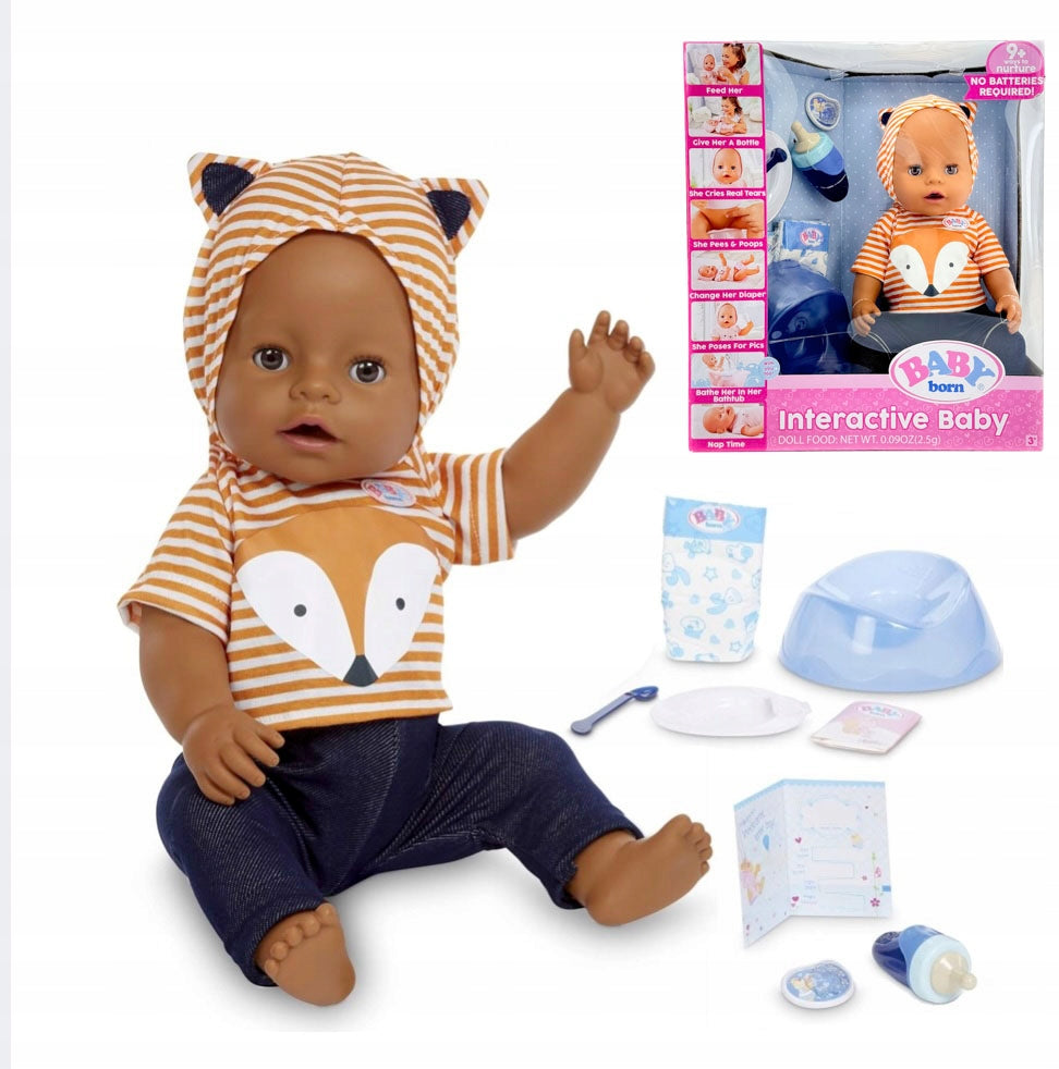 BOY INTERACTIVE DOLL BABY BORN - 9 FUNCTIONS - NO BATTERIES REQUIRED