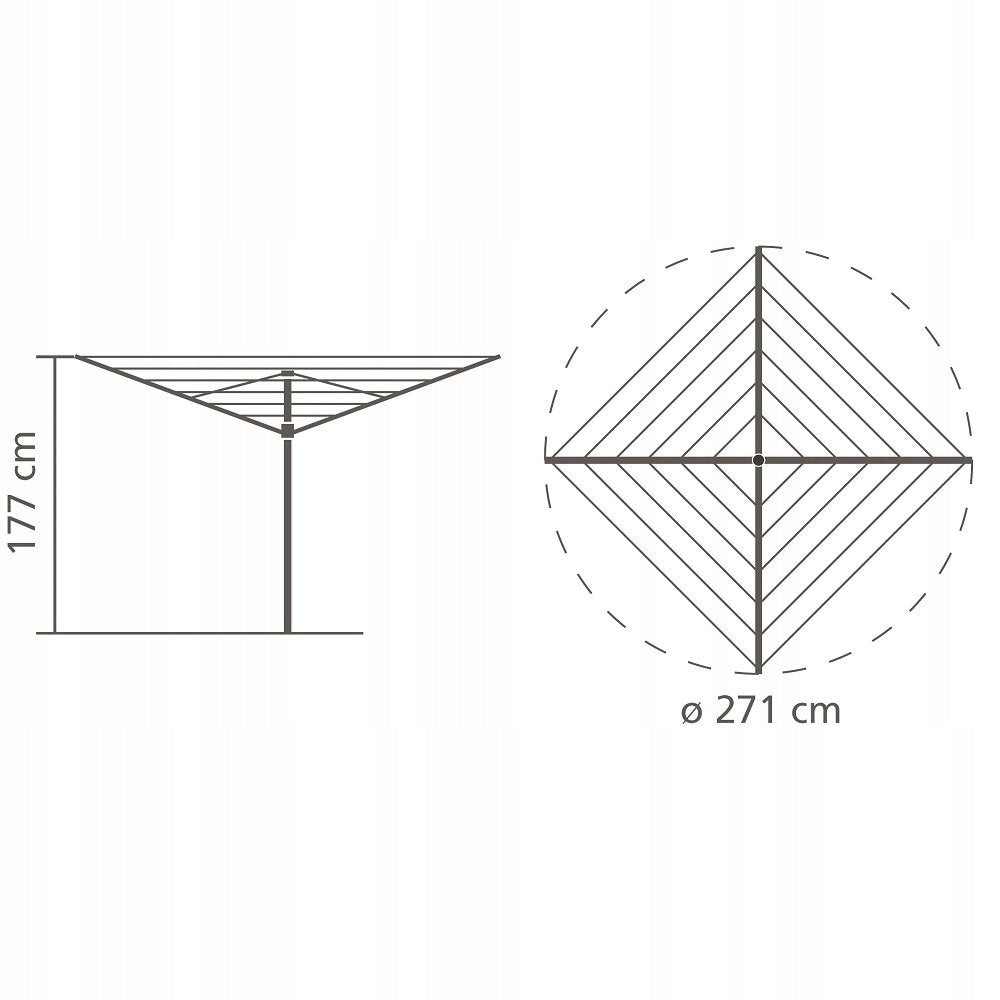 BRABANTIA - Garden dryer 40 m - Concrete attachment, cover Brand Brabantia