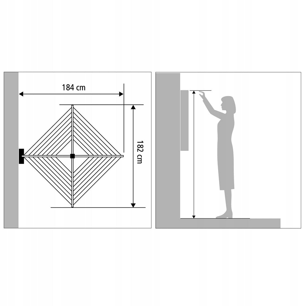 BRABANTIA - WallFix - Wall dryer 24 m - Cover Unfolded width 107 cm