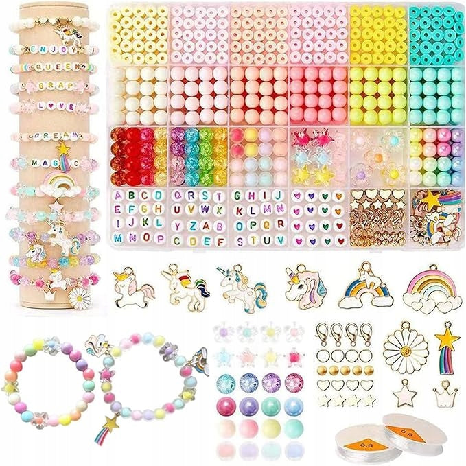 BRACELET MAKING BEADS CREATIVE JEWELRY SET WITH PONIES 6MM EAN (GTIN) 5907433960640