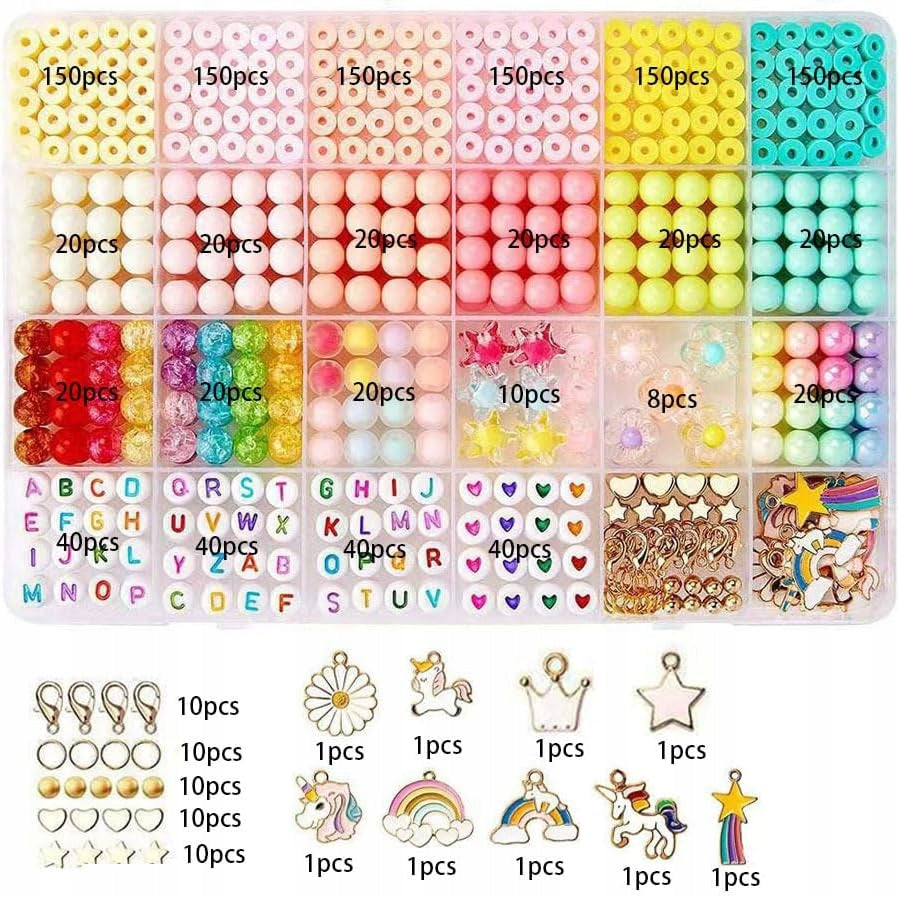 BRACELET MAKING BEADS CREATIVE JEWELRY SET WITH PONIES 6MM Manufacturer code ZESTAW DO BRANSOLETEK TATWELT KUCYKI