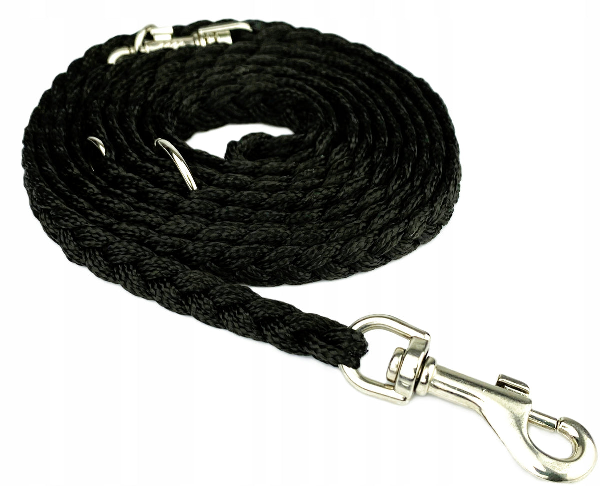 BRAIDED LANYARD WITH CORD BRAID 220 CM / 10 MM BLACK