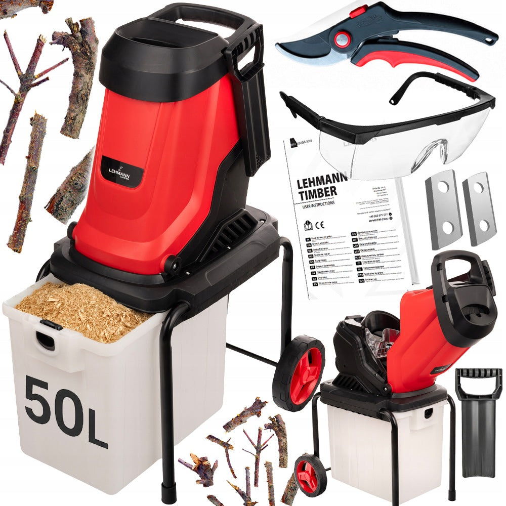 BRANCH SHREDDER ELECTRIC CHIPPER SELF-PRIMING TANK 50L 3800W