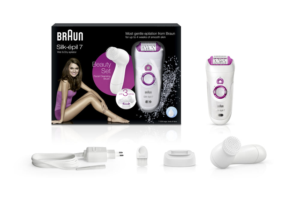 BRAUN Epilator 7539 Silk Epil 7 WetDry 3 extras Manufacturer code SE7-539