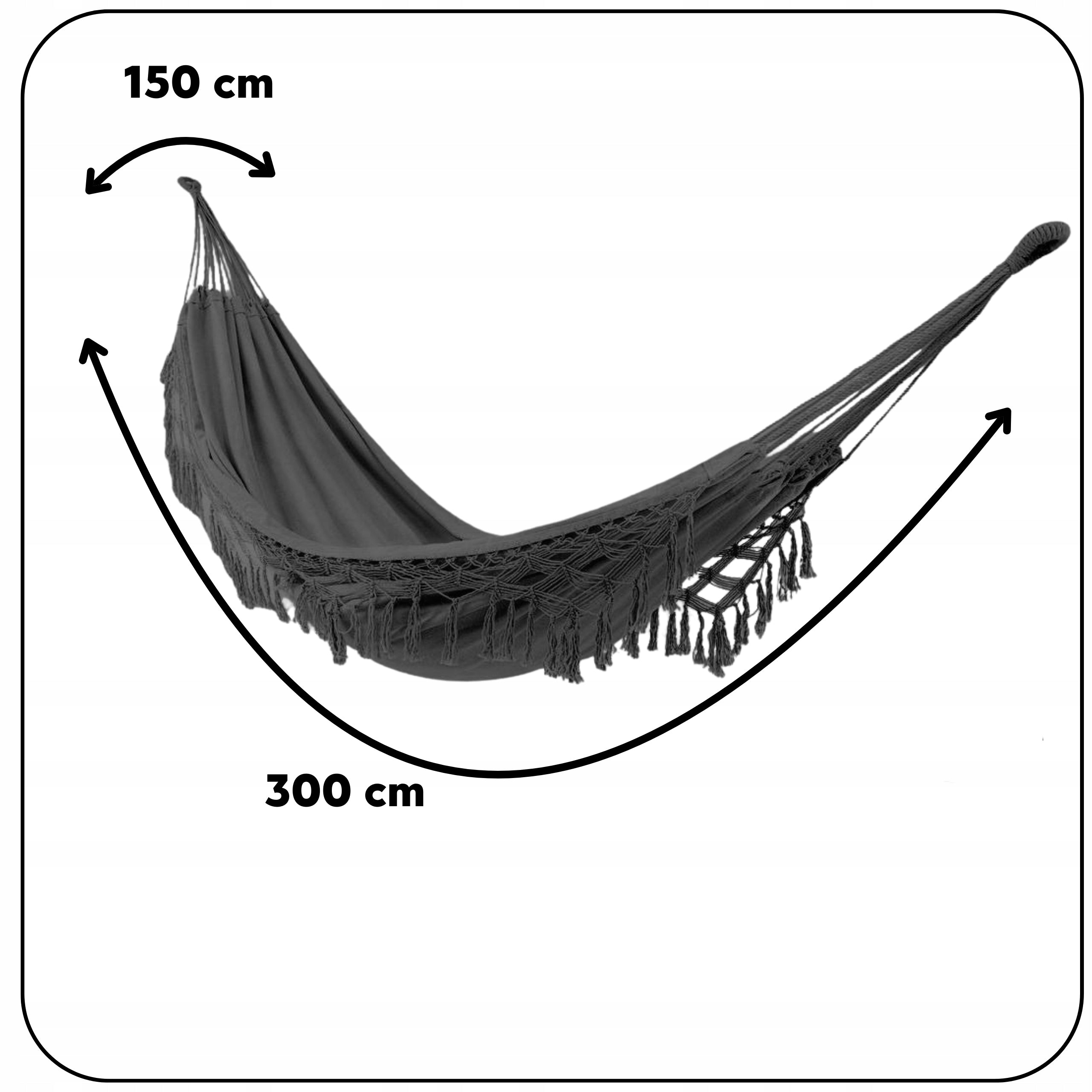 BRAZILIAN DOUBLE HAMMOCK XL BOHO COVER STRONG lifting capacity 220kg Anthracite Manufacturer code HAMAK BOHO OGRODOWY BRAZYLIJSKI MOCNY