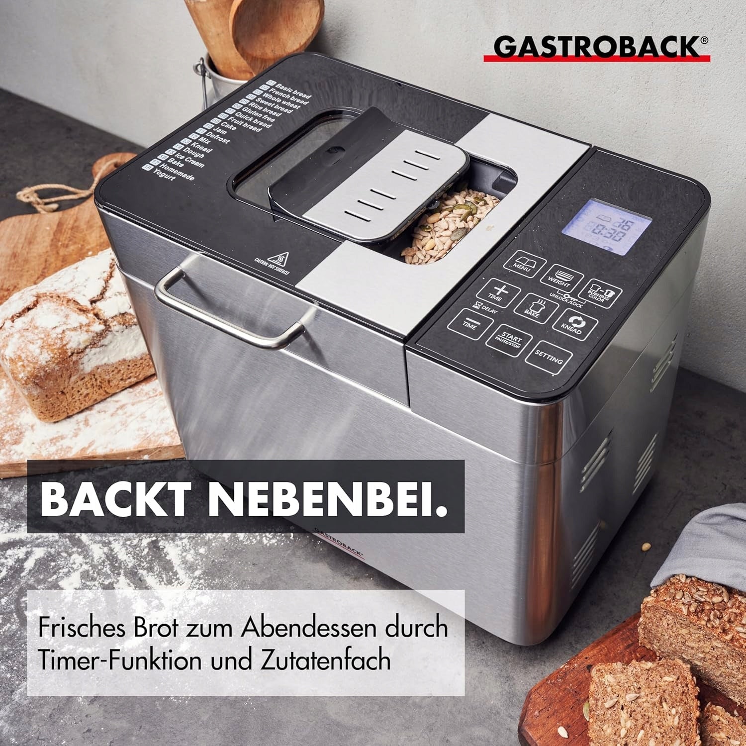 BREAD MACHINE 500W 18 PROGRAMS HOME FUNCTION TIMER 1000G EAN (GTIN) 5906663125300