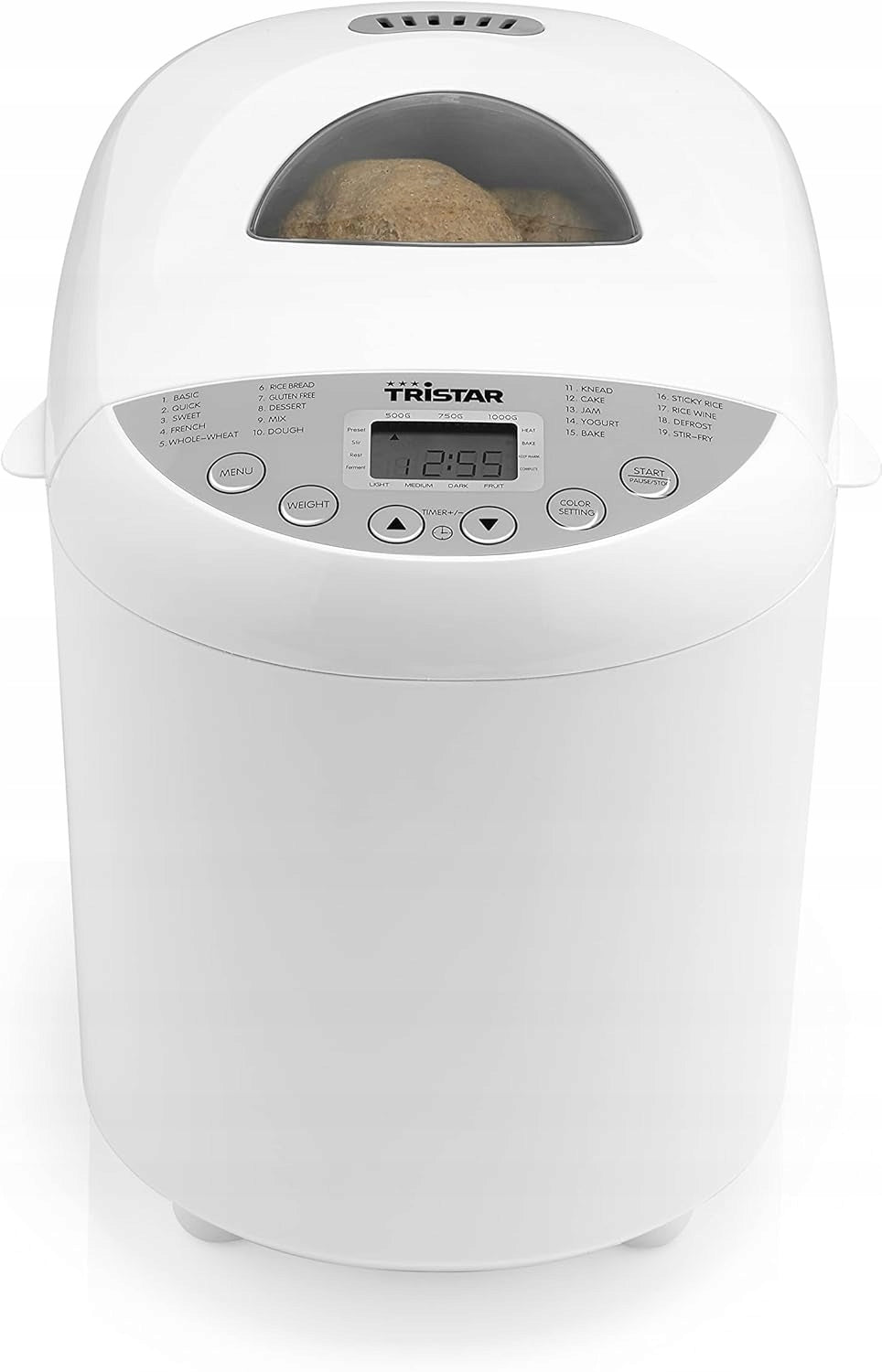 BREAD MACHINE 550W 19 PROGRAMS TIMER GLUTEN-FREE FUNCTION 1L