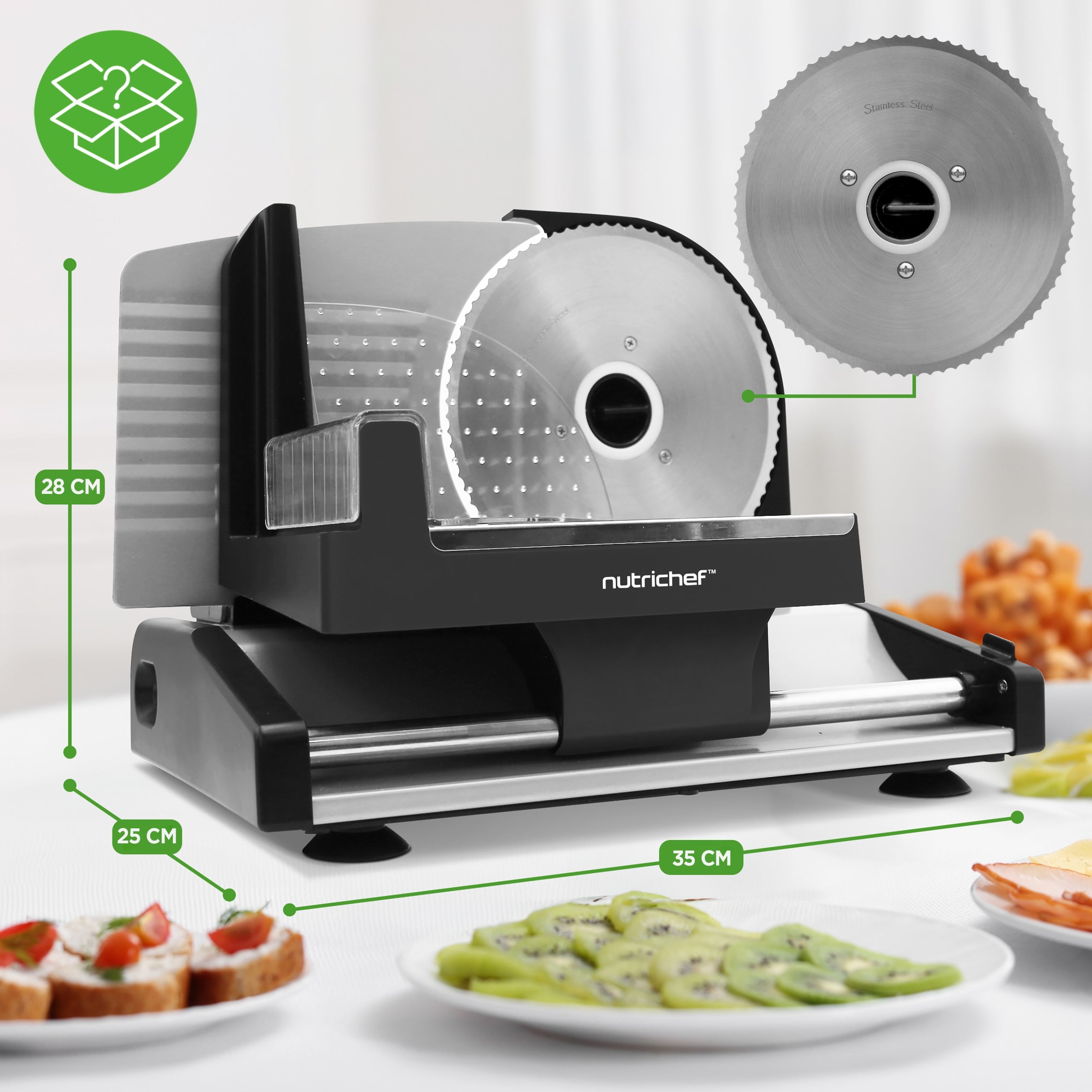 BREAD SLICER FOR COLD CUTS STRONG FROM NUTRICHEF ELECTRIC Packaging status original