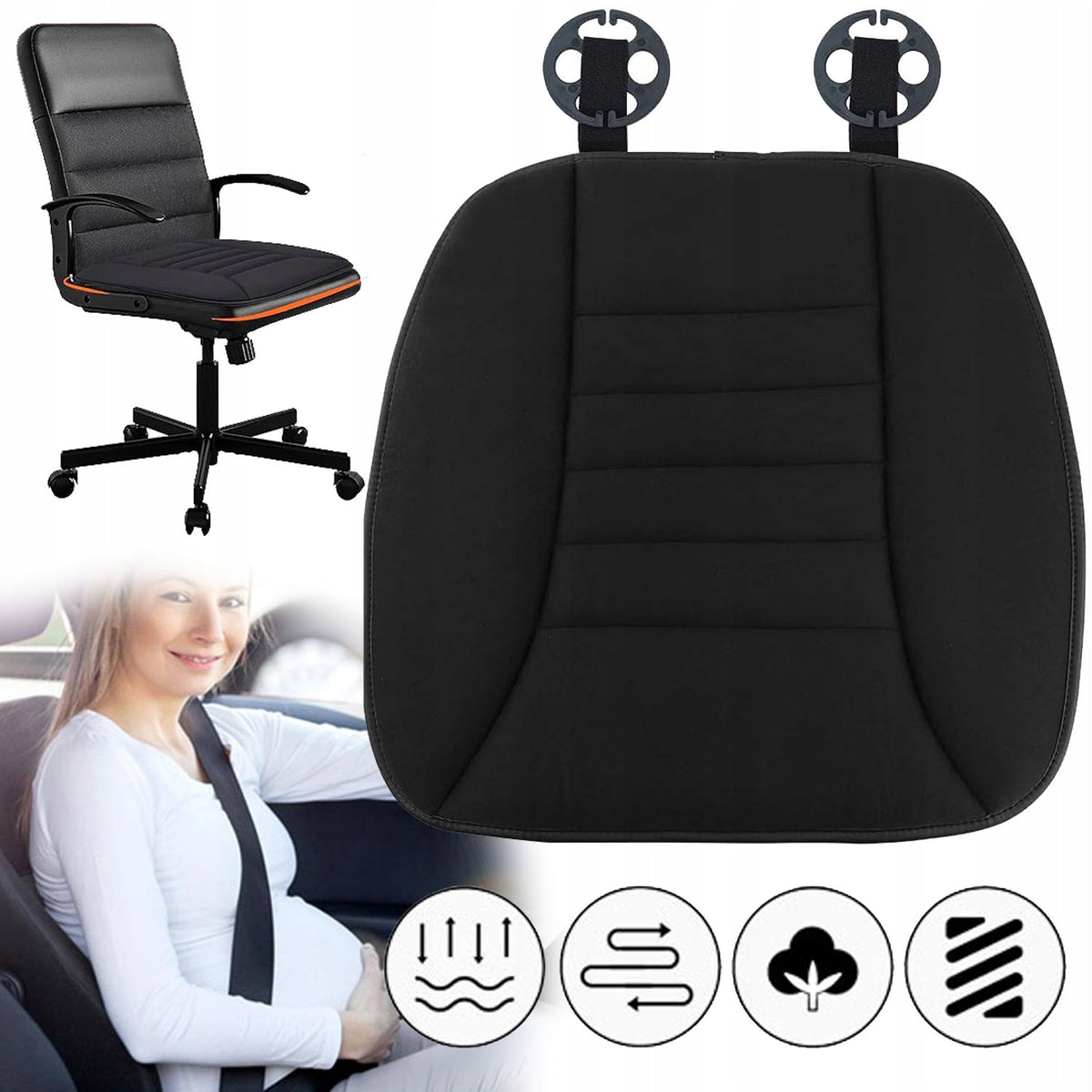 BREATHABLE, COMFORTABLE AND NON-SLIP CAR SEAT CUSHION
