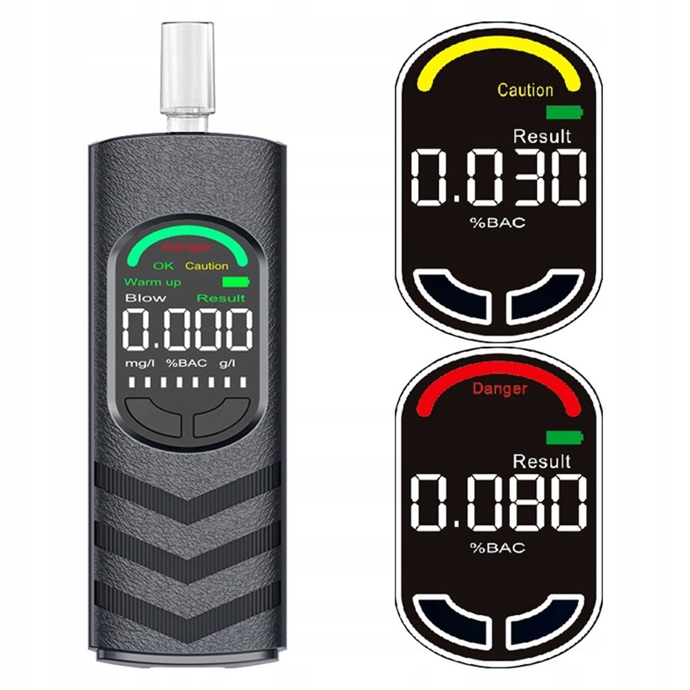BREATHALYZER PRECISION LCD TESTER USB FAST DIGITAL ELECTROCHEMICAL MOUTHPIECESx5