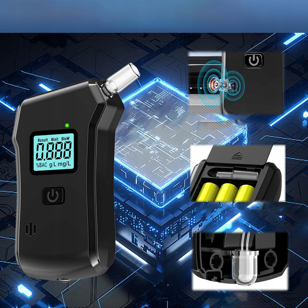 BREATHALYZER PROFESSIONAL CALIBRATION 10 MOUTHPIECES WITH LCD DISPLAY Manufacturer code 06977532010811