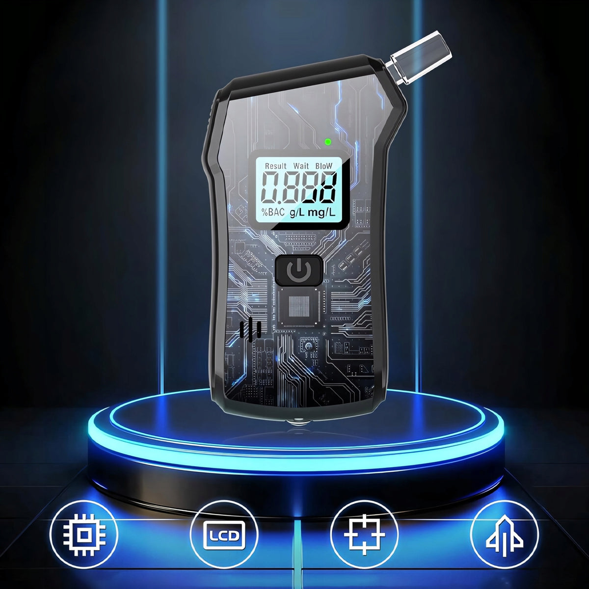 BREATHALYZER PROFESSIONAL CALIBRATION 10 MOUTHPIECES WITH LCD DISPLAY Packaging status original