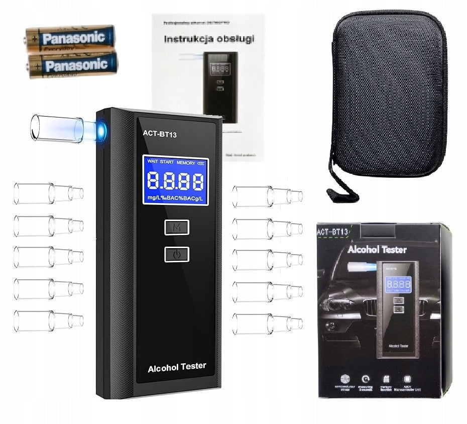 BREATHALYZER PROFESSIONAL CASE CALIBRATION 10 MOUTHPIECES ACCURACY AS POLICE Manufacturer code ACT-BT13