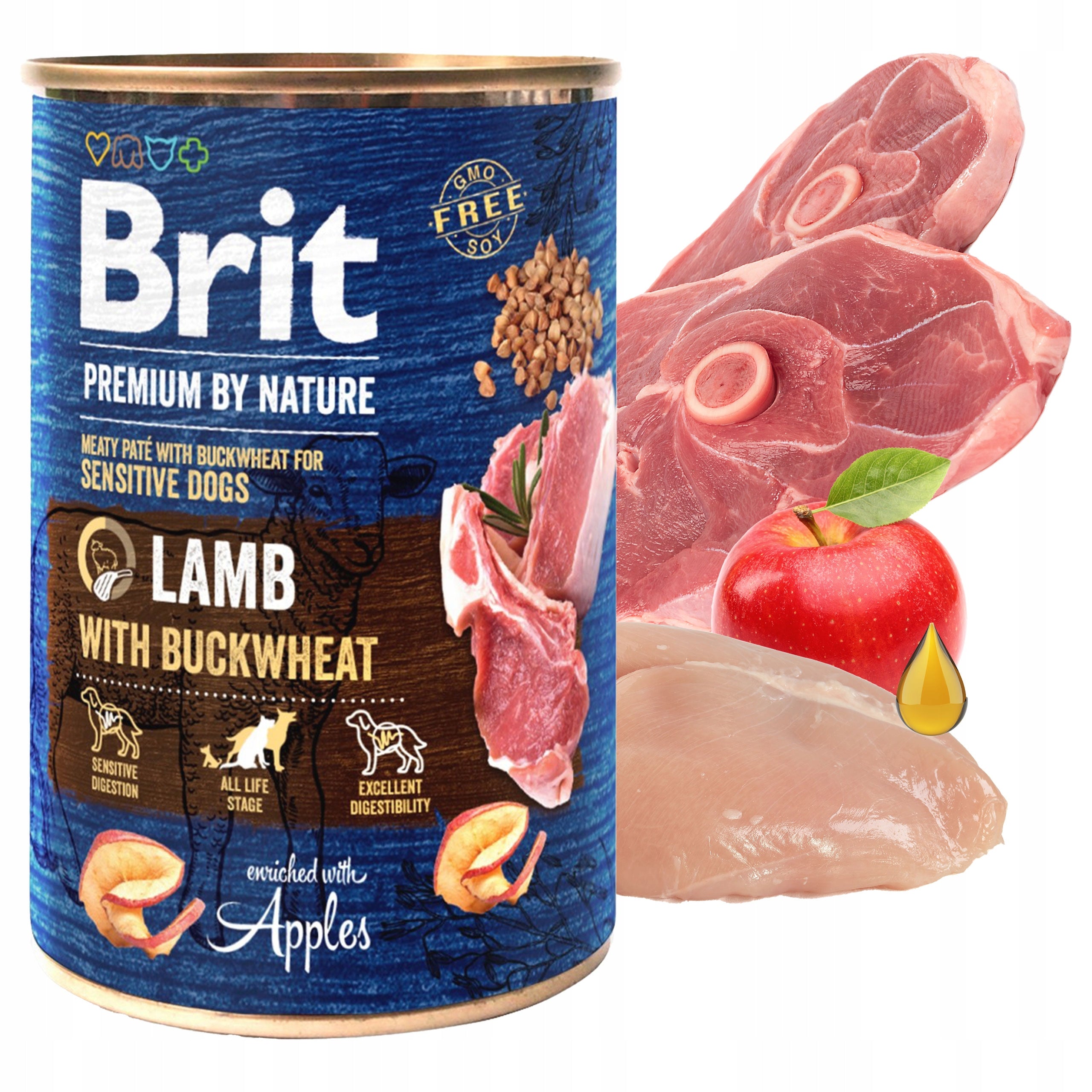 BRIT BY NATURE Wet dog food mix of flavors 24 x 400g Packaging status original