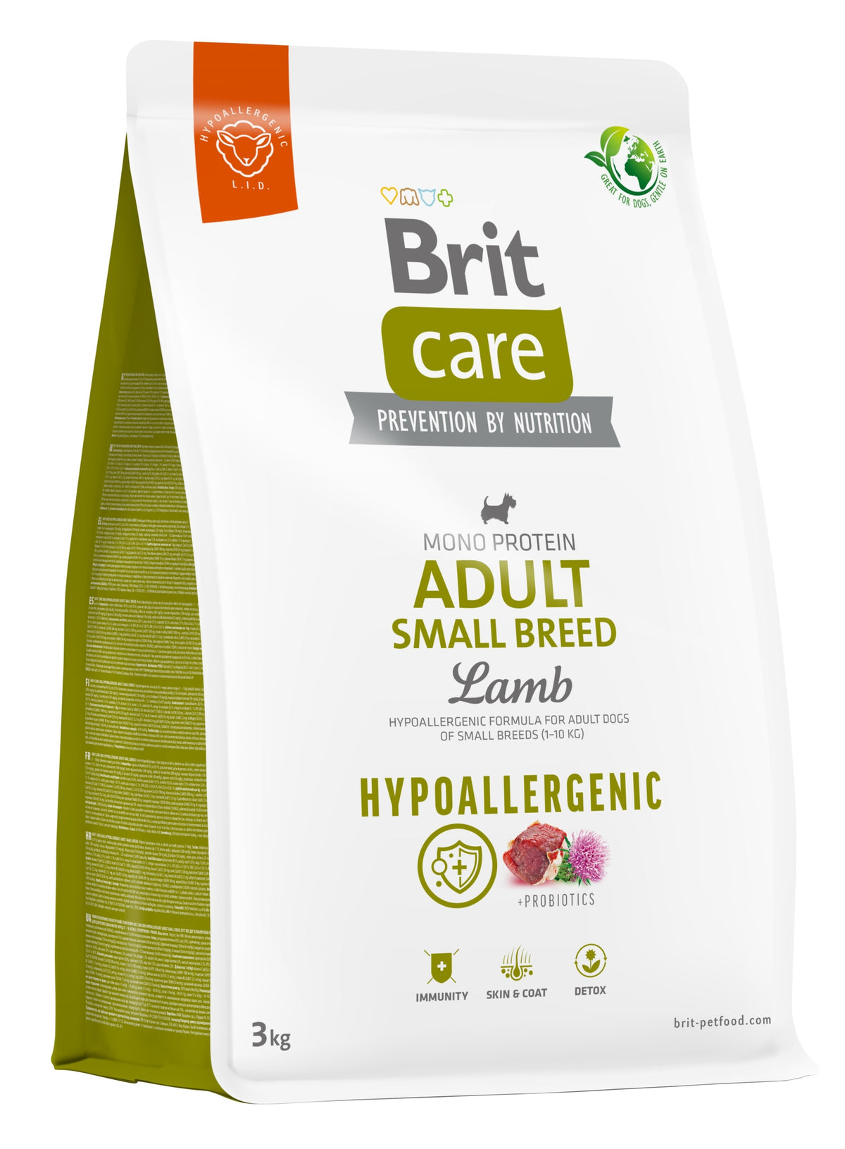 BRIT Care Hypoallergenic Adult Small Lamb Dry Dog Food 3 kg