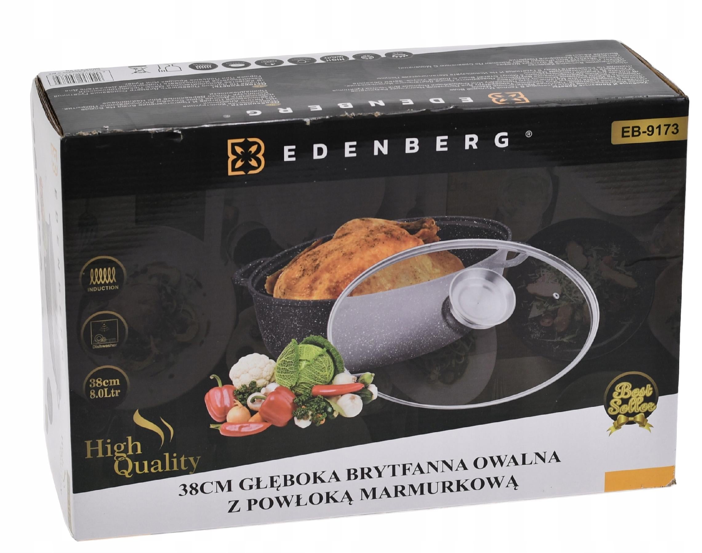 BRITTANY 8 L Pot Marbling Gooseberry Coating with INDUKCA GAS Cover EAN (GTIN) 5904268952574