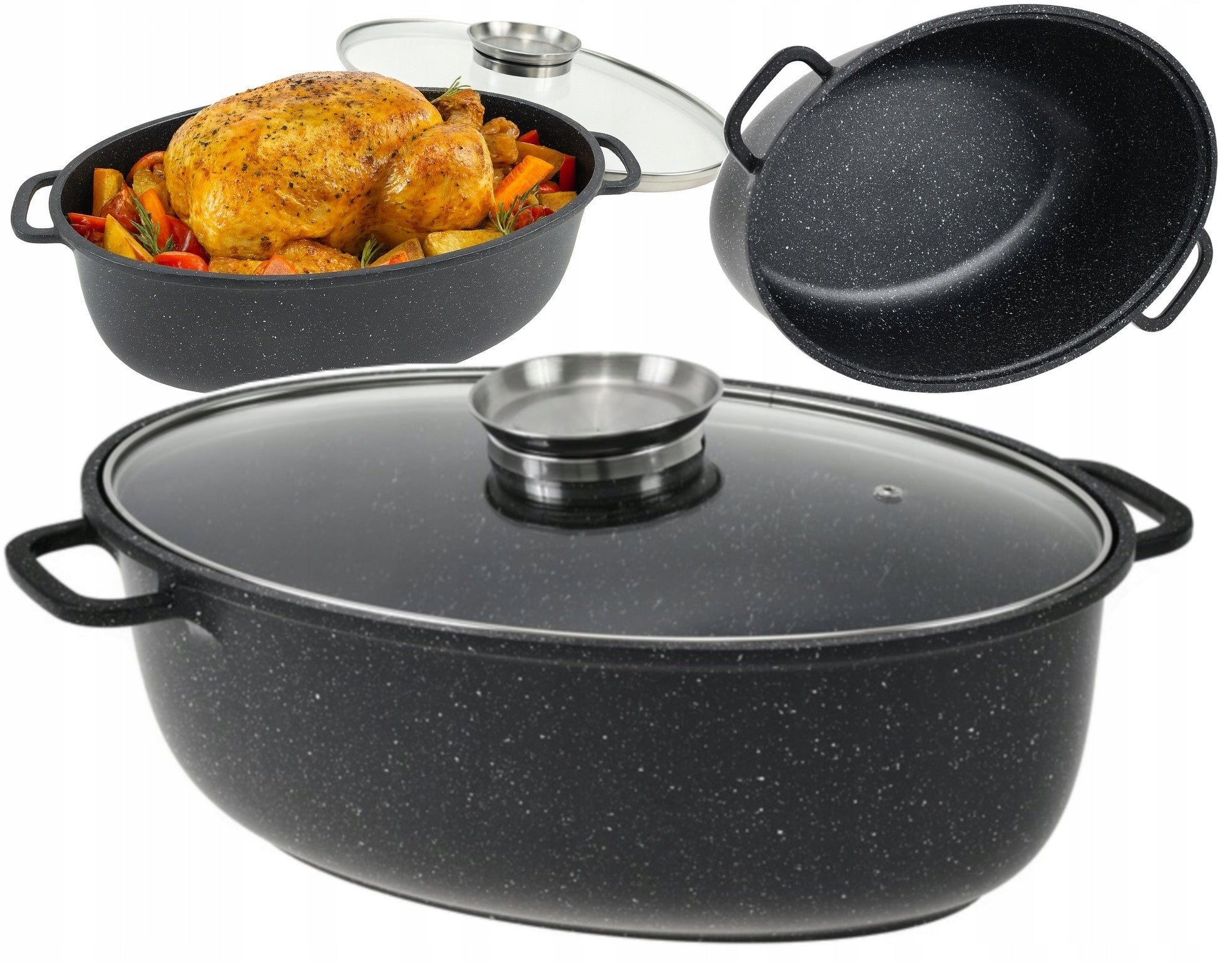 BRITTANY 8 L Pot Marbling Gooseberry Coating with INDUKCA GAS Cover