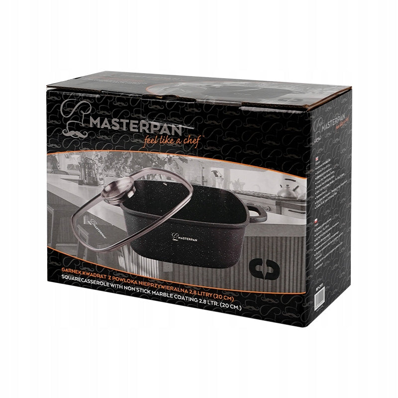 BRITTANY MARBLED POT2,8l 20cm INDUCTION GAS MASTERPAN 2101 - 2026 Packaging status original