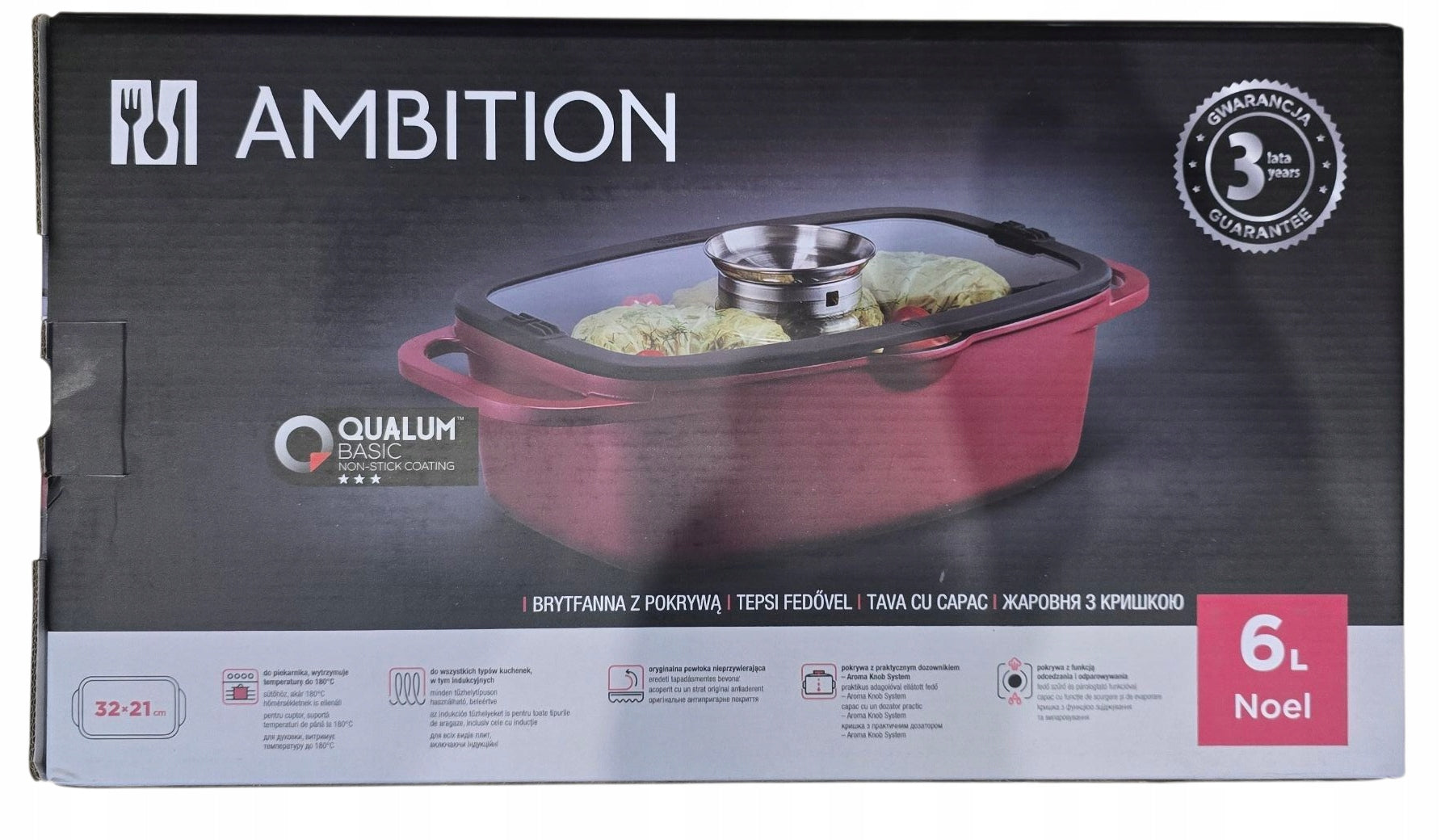 BRITTANY POT DEEP PAN AMBITION NOEL 32x21cm 6L for OVEN Packaging status original