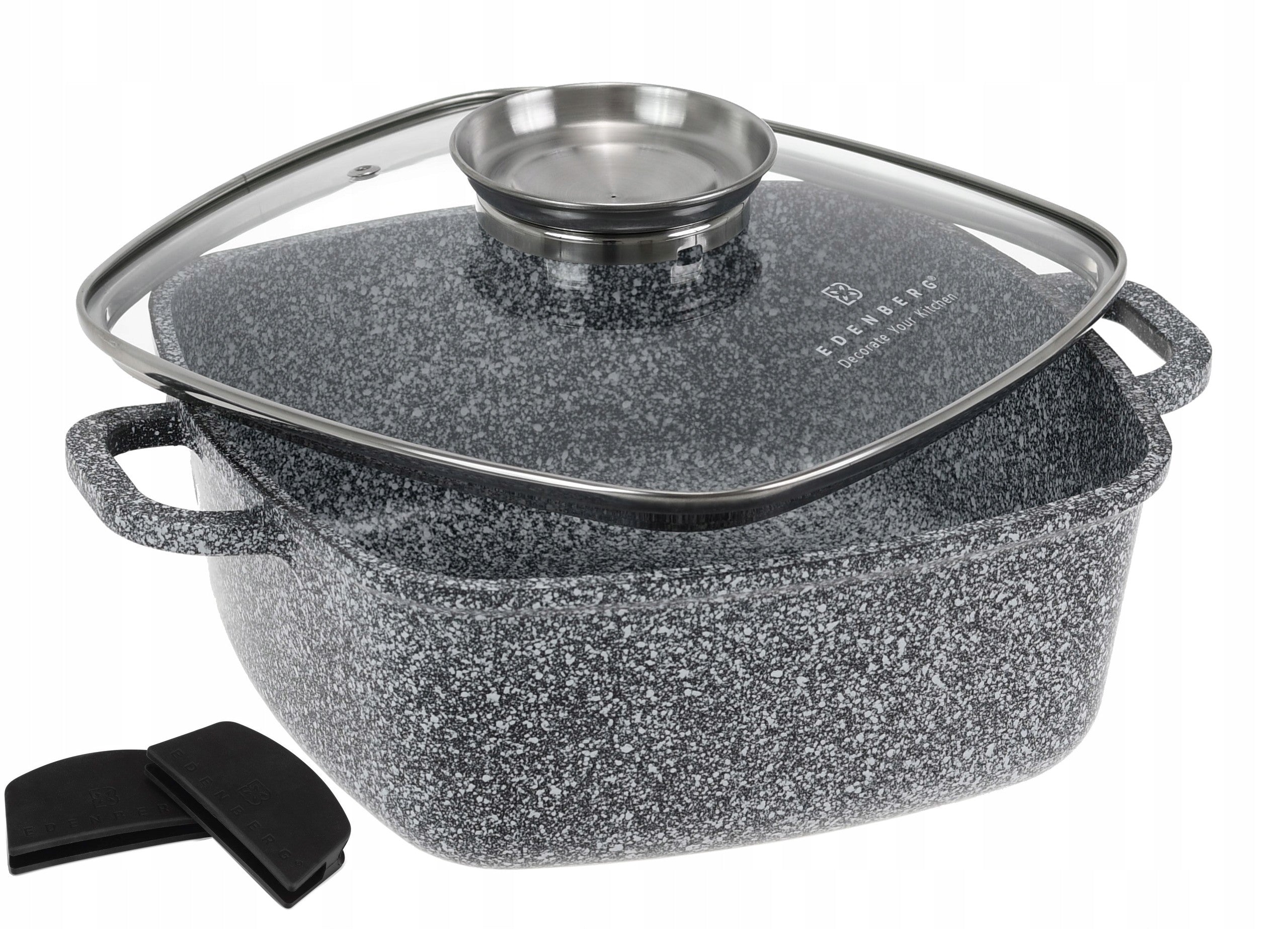 BRITTANY Square Pot 4,4 L GOOSER with Lid 24 x 24cm INDUCTION GAS