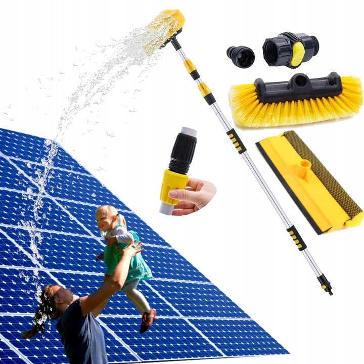 BRUSH AND TELESCOPIC SQUEEGEE LONG FOR WASHING PHOTOVOLTAIC PANELS 5M
