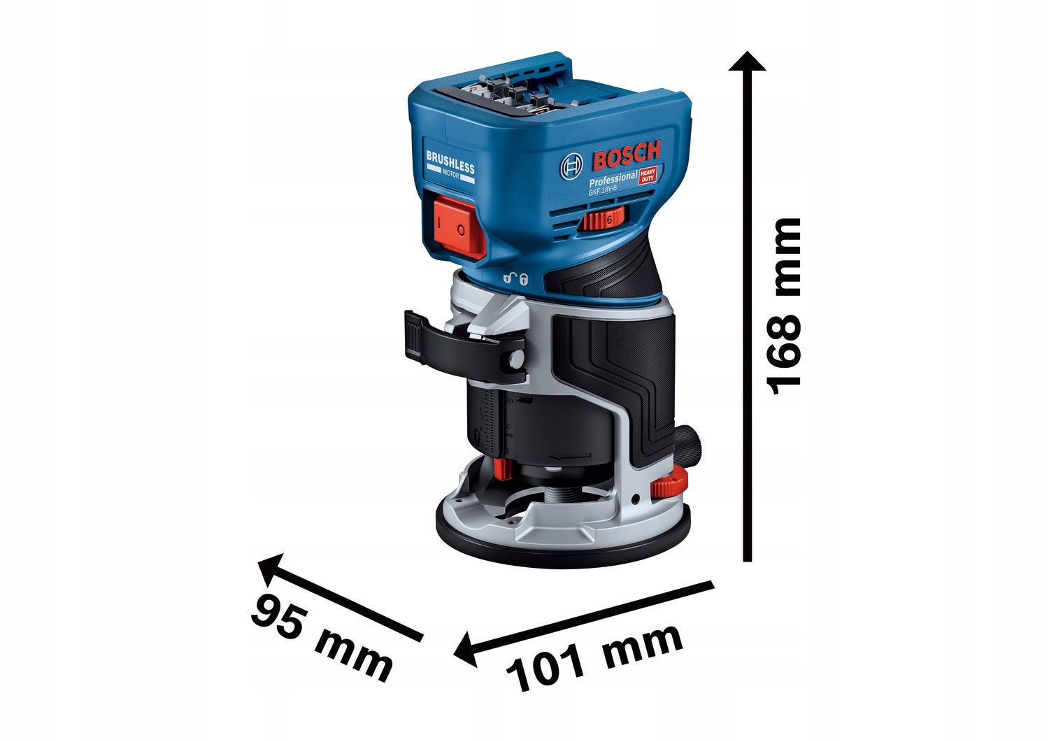 BRUSHLESS 18V Cordless Edge Milling Machine BOSCH GKF 18V-8 solo Milling machine type plunge