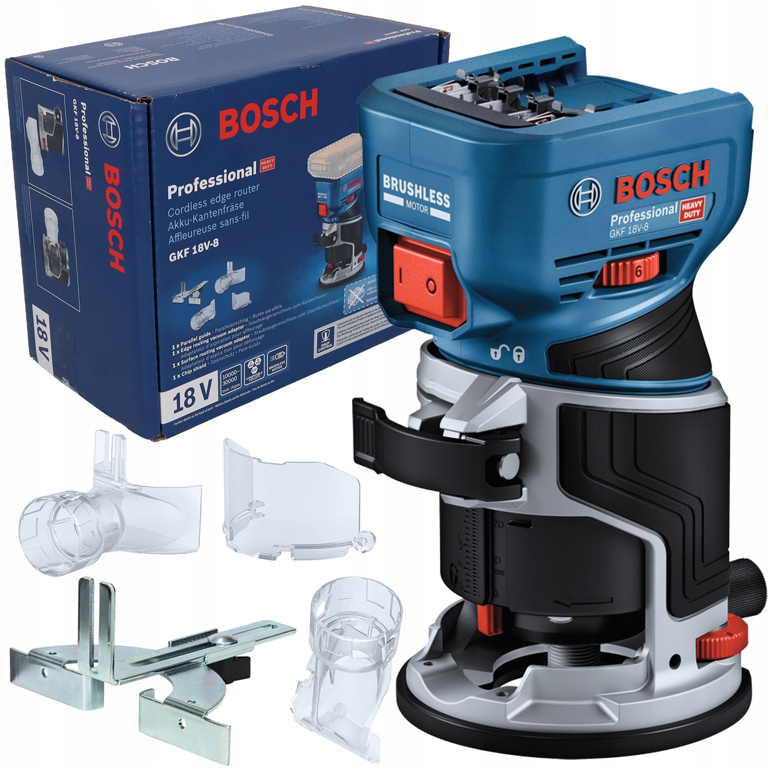 BRUSHLESS 18V Cordless Edge Milling Machine BOSCH GKF 18V-8 solo