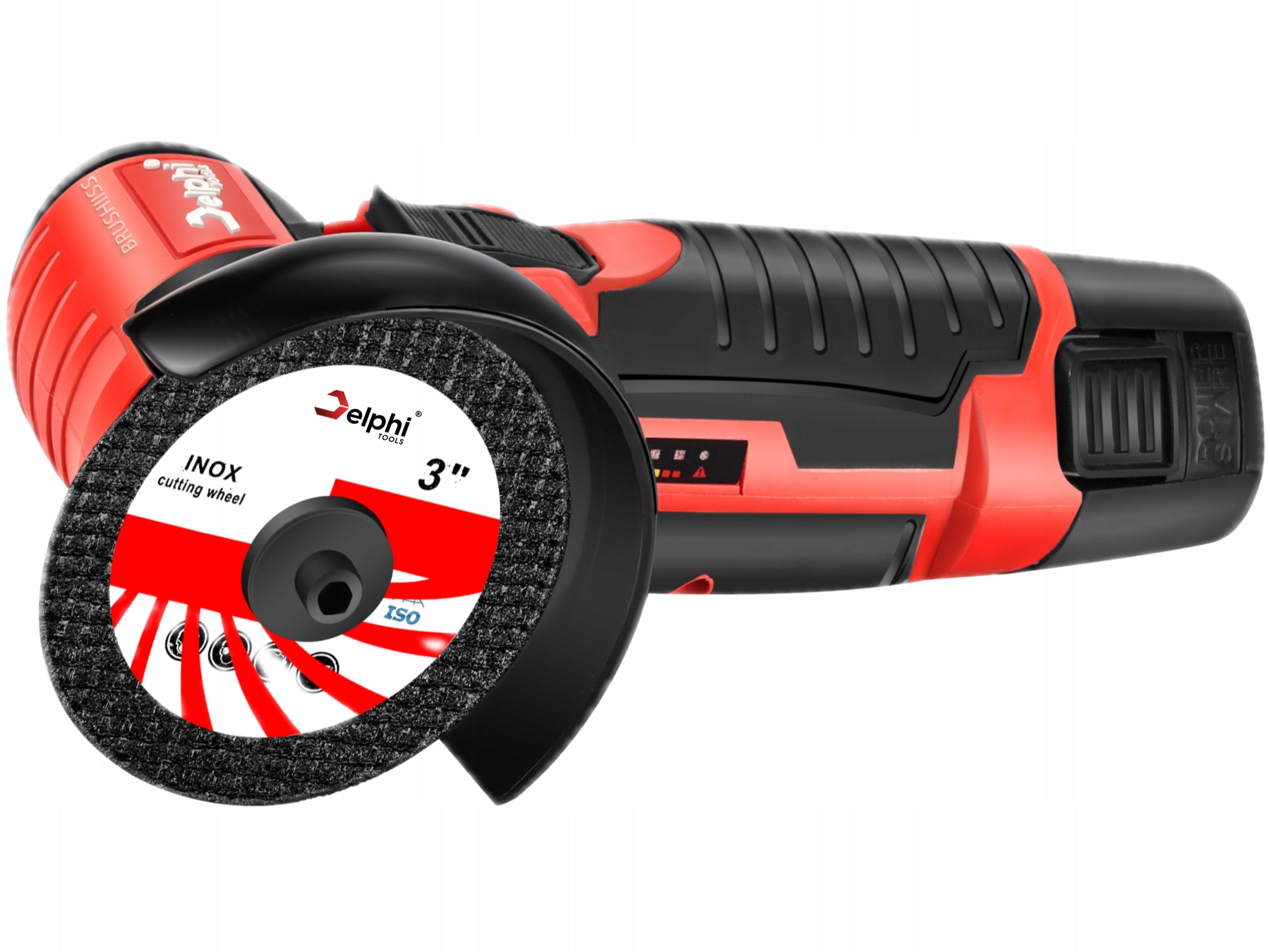 BRUSHLESS CORDLESS ANGLE GRINDER MINI RUBBER 2x AKU 7x DISC Power supply type rechargeable battery