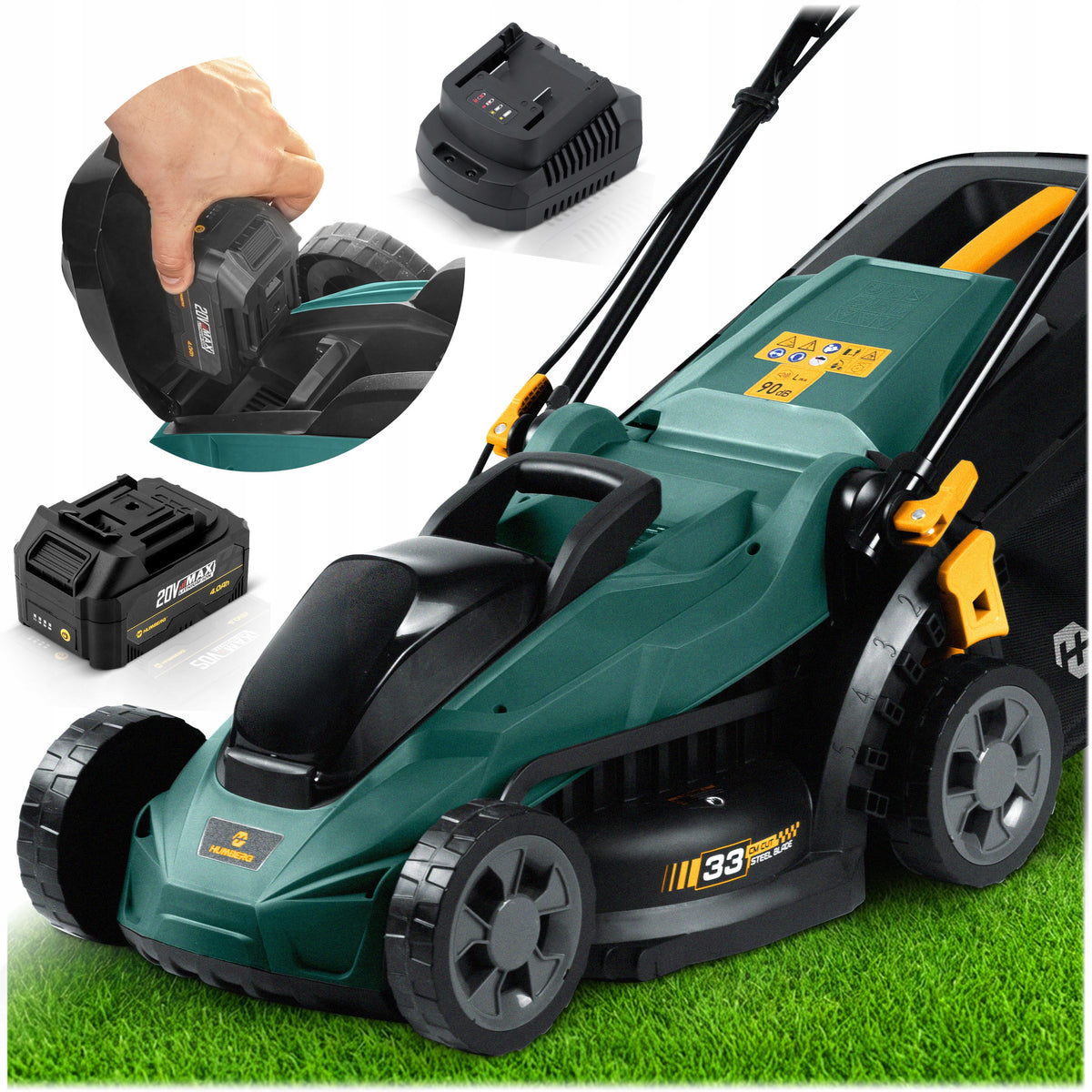BRUSHLESS CORDLESS MOWER AKU LIGHT STRONG 33cm HUMBERG