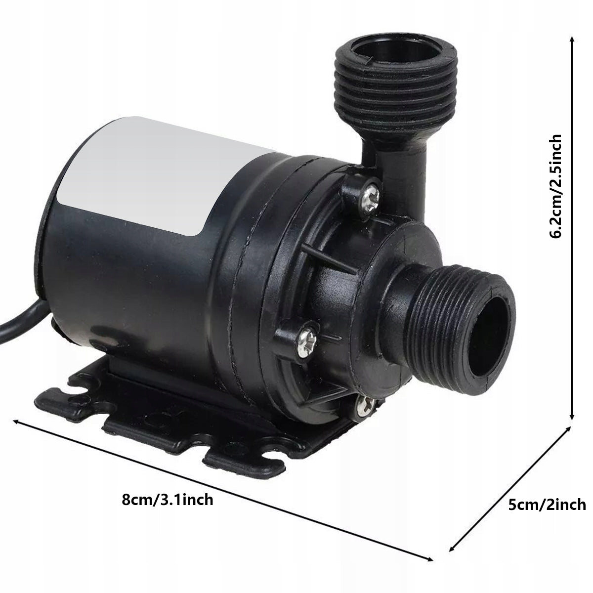 BRUSHLESS HEATED WATER PUMP 800L/H 5M DC 12V FOR FONTAIN BASE Packaging status original