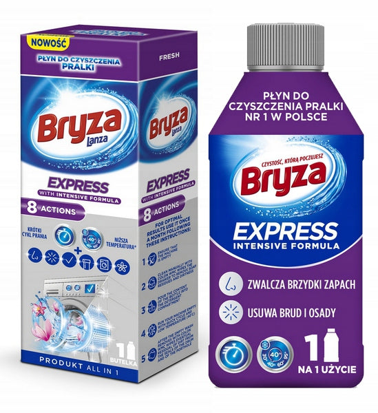 BRYZA EXPRESS WASHING MACHINE CLEANER 8 ACTIONS FRESH 250ML Packaging status original
