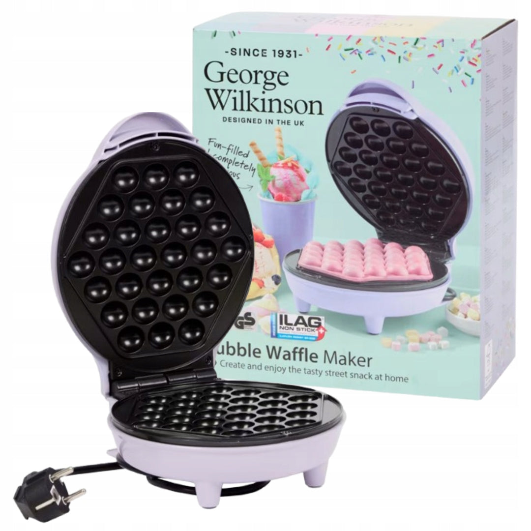 BUBBLE WAFFLE MAKER NON-STICK COATING PURPLE Ø18