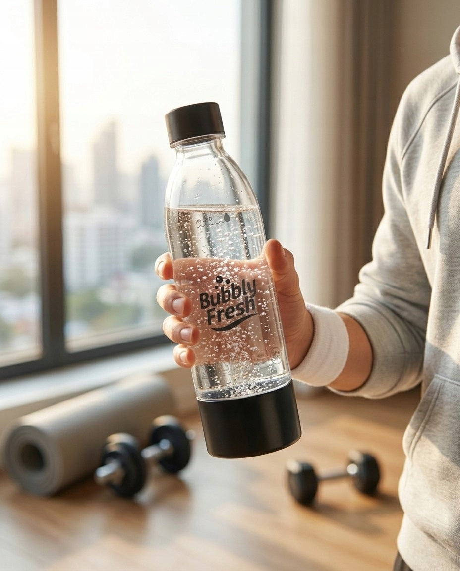 BUBBLYFRESH Bottles for Saturator Sodastream 2x Black 1L Wide Packaging status original