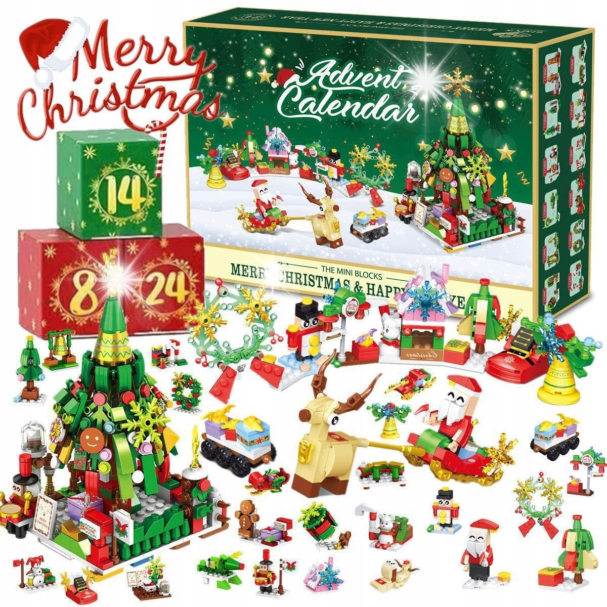 BUILDING BLOCKS 24 ELEMENTS BLOCKS FOR CHILDREN ASSEMBLY SET