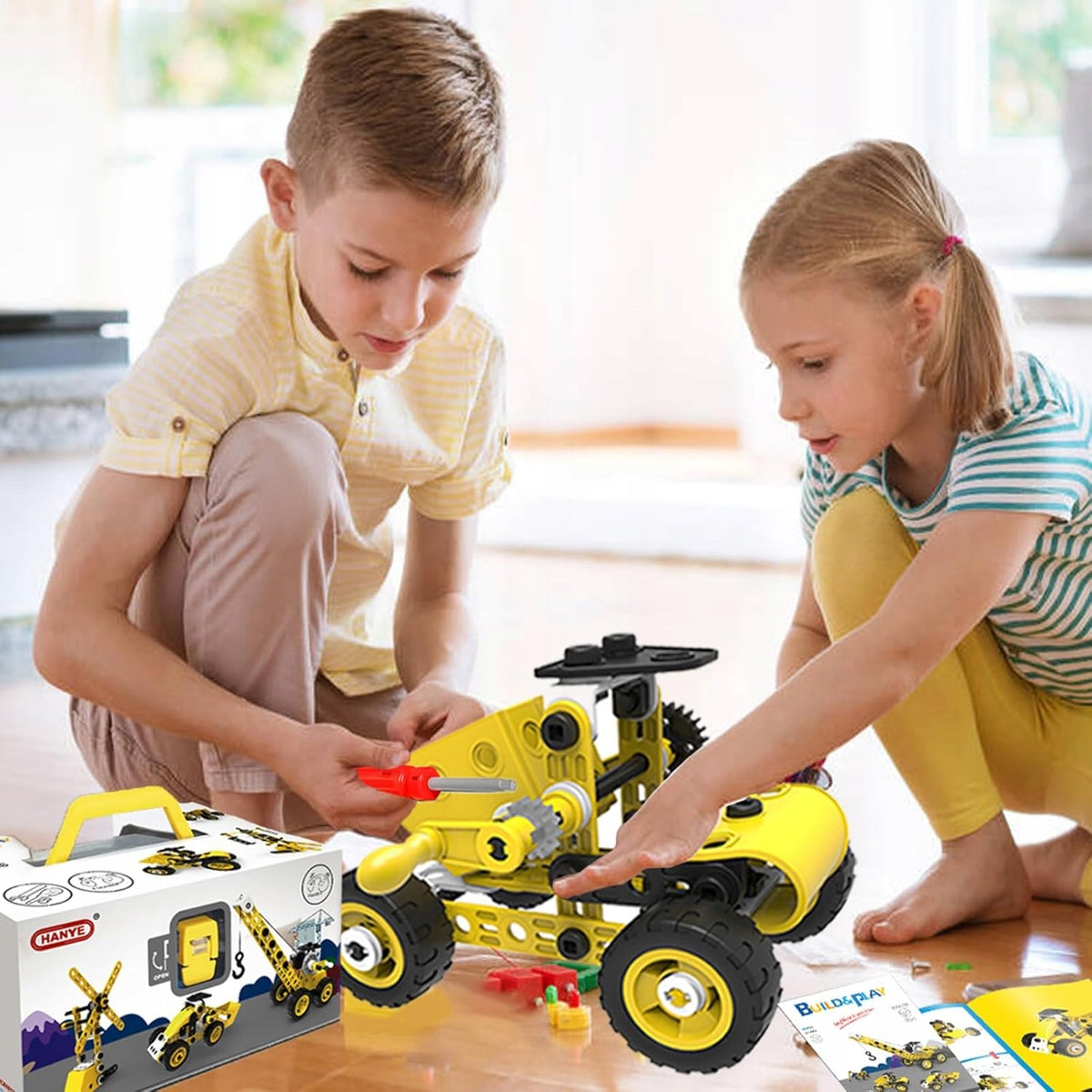 BUILDING BLOCKS CONSTRUCTION VEHICLES 8IN1 EXCAVATOR CAR Packaging status original