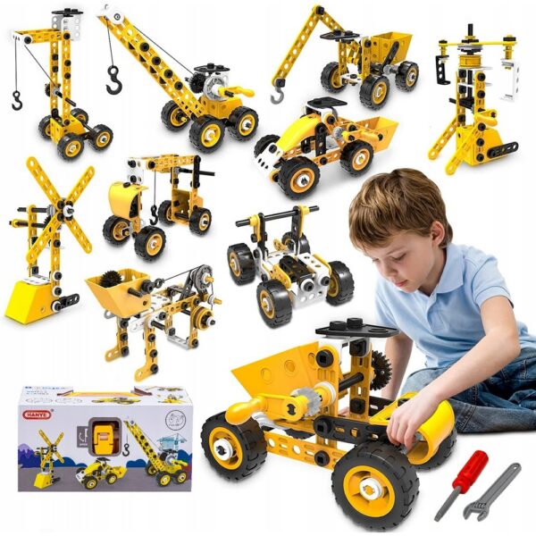 BUILDING BLOCKS CONSTRUCTION VEHICLES 8IN1 EXCAVATOR CAR